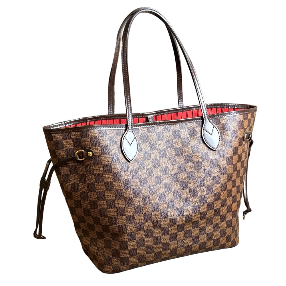 Louis Vuitton Neverfull MM Damier Ebene Tote Bag Preloved Microchipped Authentic - Picture 4 of 17